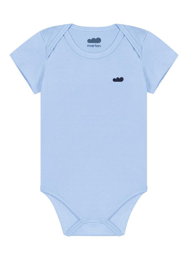 Marlan - Body Unissex em Cotton Penteado Azul