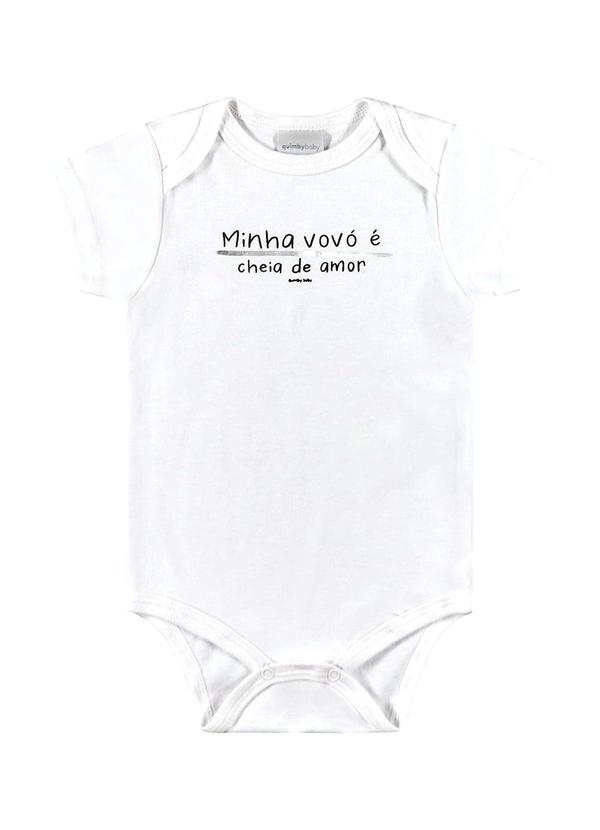 Quimby - Body Unissex em Suedine para Bebê Branco