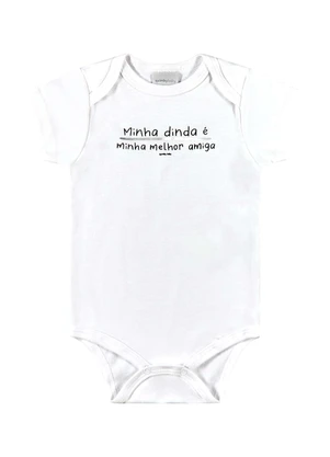 Quimby - Body Unissex em Suedine para Bebê Branco - QUIMBY