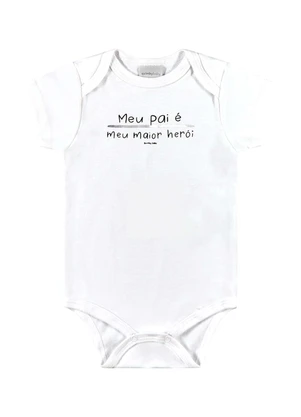 Quimby - Body Unissex em Suedine para Bebê Branco - QUIMBY