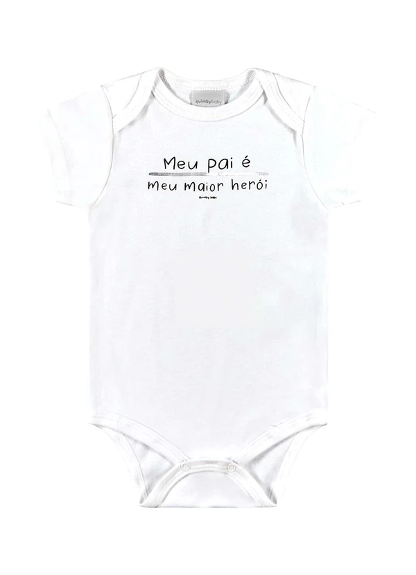 Quimby - Body Unissex em Suedine para Bebê Branco