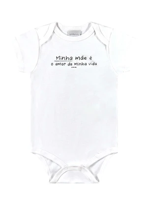 Quimby - Body Unissex em Suedine para Bebê Branco - QUIMBY