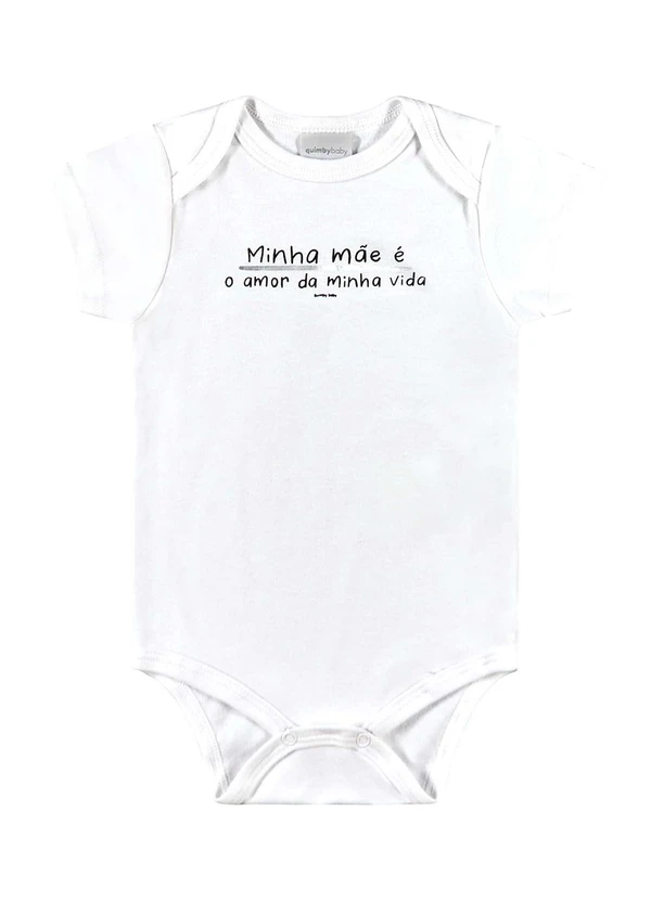 Quimby - Body Unissex em Suedine para Bebê Branco 2