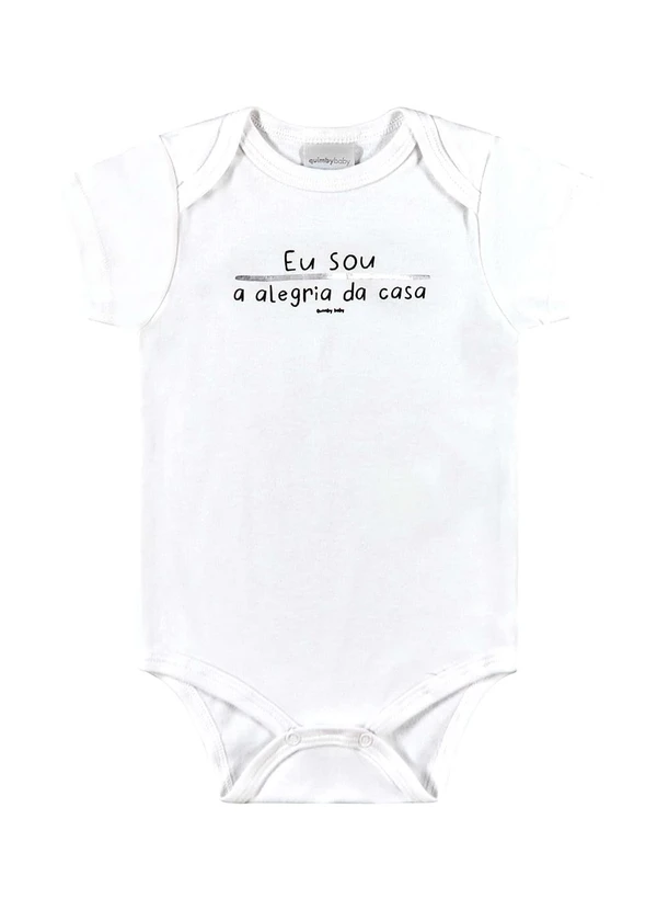 Quimby - Body Unissex em Suedine para Bebê Branco