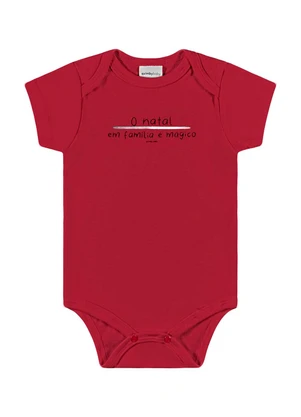Quimby - Body Unissex em Suedine para Bebê Vermelho - QUIMBY