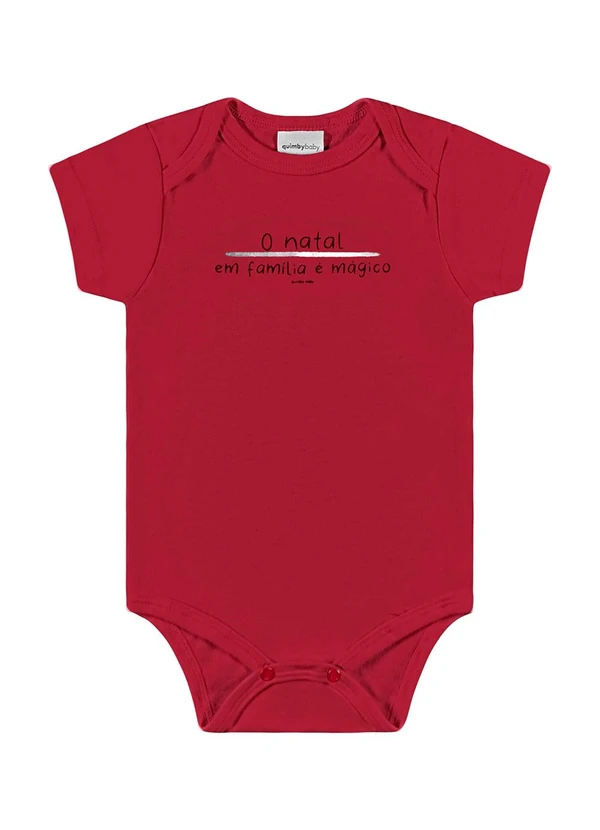 Quimby - Body Unissex em Suedine para Bebê Vermelho 2