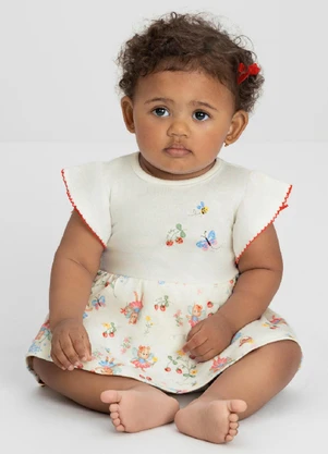 Up Baby - Body Vestido Comfy para Bebê Branco - UP BABY