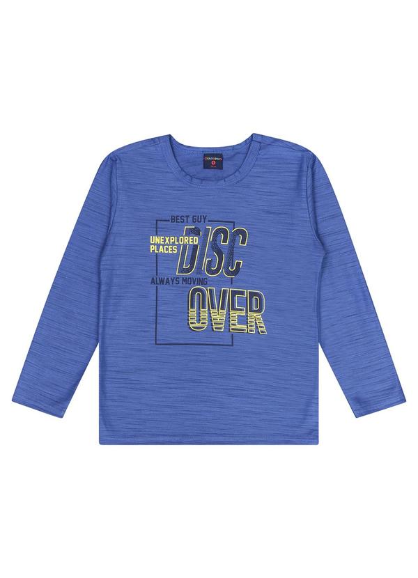 Guloseima - Camiseta Manga Longa em Malha Flame Azul