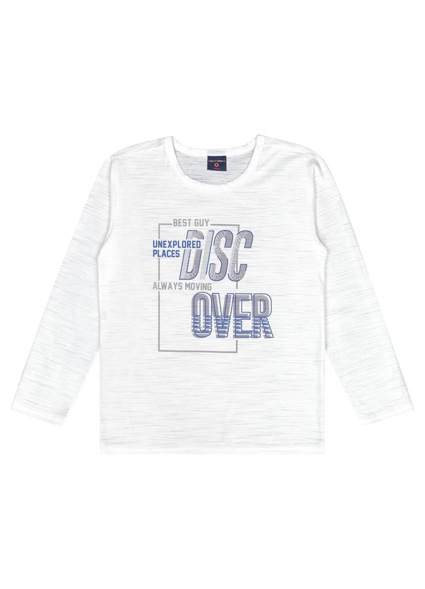 Guloseima - Camiseta Manga Longa em Malha Flame Branco