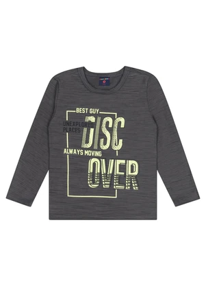 Guloseima - Camiseta Manga Longa em Malha Flame Cinza - GULOSEIMA