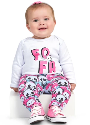 Outlet - Conjunto Body com Legging Branco - OUTLET