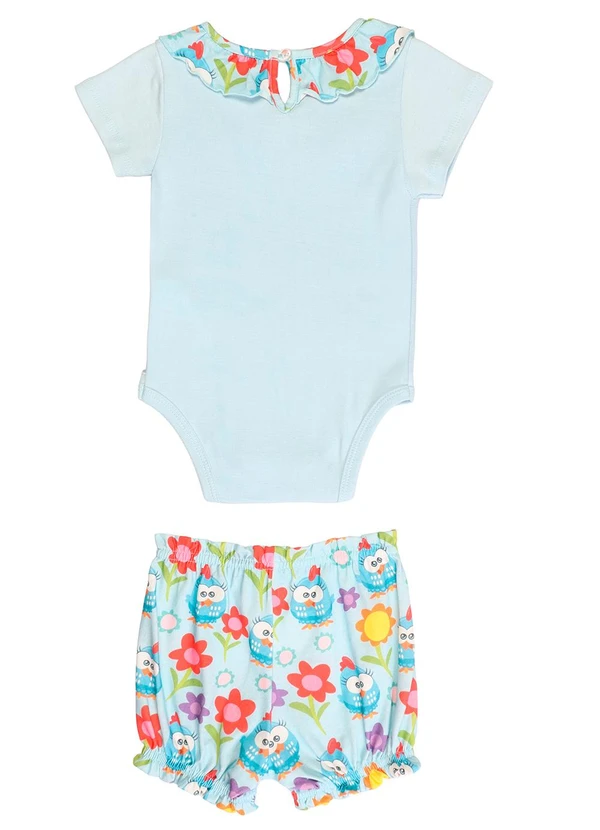 Galinha Pintadinha - Conjunto Bovy em Ribana Shorts Meia Malha Azul 3