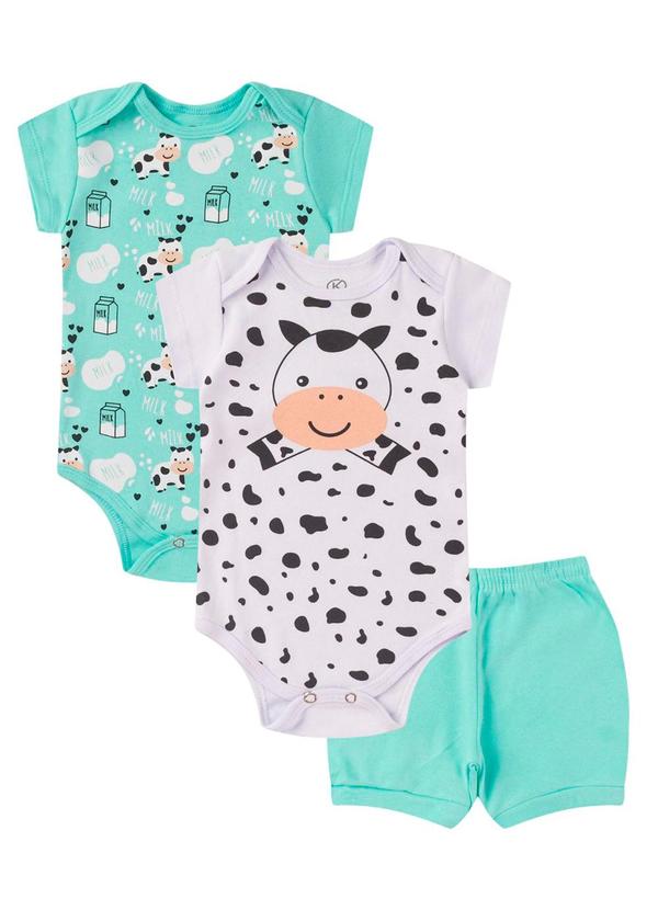 Rovitex - Kit Body Infantil Curto 3 Peças Azul
