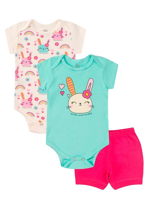 Rovitex - Kit Body Infantil Curto 3 Peças Bege