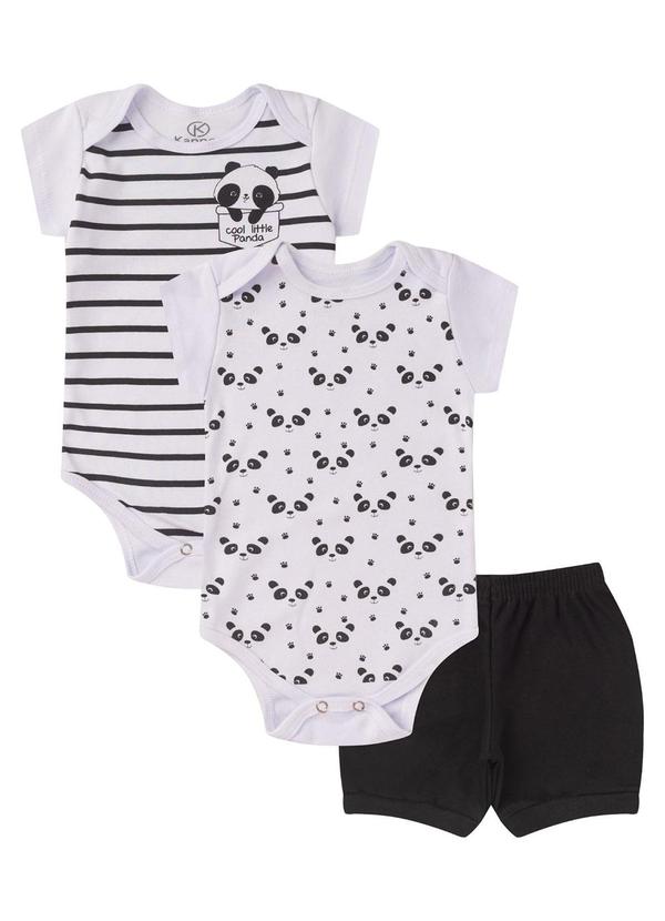 Rovitex - Kit Body Infantil Curto 3 Peças Branco