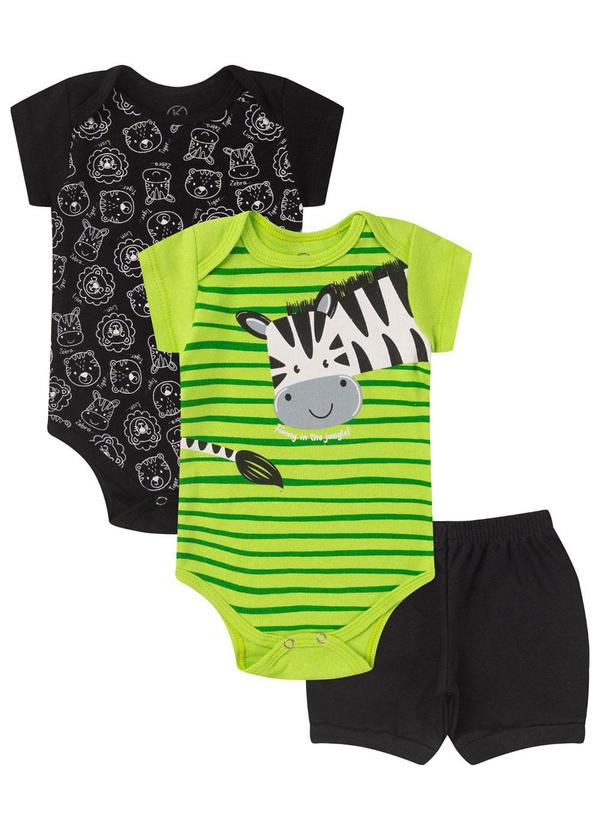 Rovitex - Kit Body Infantil Curto 3 Peças Preto