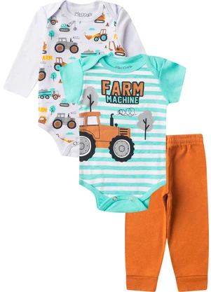 Rovitex - Kit Body Infantil Longo 3 Peças Kappes Amarelo - ROVITEX