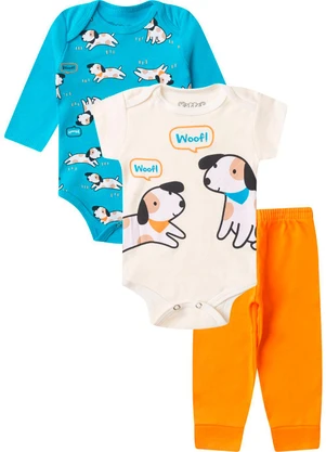 Rovitex - Kit Body Infantil Longo 3 Peças Kappes Azul - ROVITEX