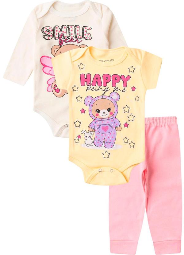 Rovitex - Kit Body Infantil Longo 3 Peças Kappes Bege 1