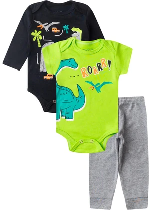 Rovitex - Kit Body Infantil Longo 3 Peças Kappes Preto - ROVITEX