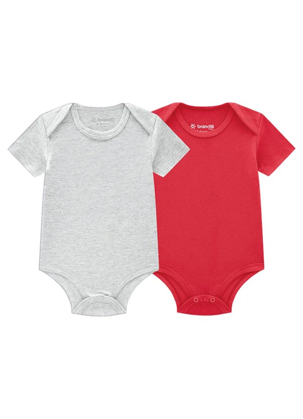 Brandili - Kit de Bodies Bebê Unissex Vermelho