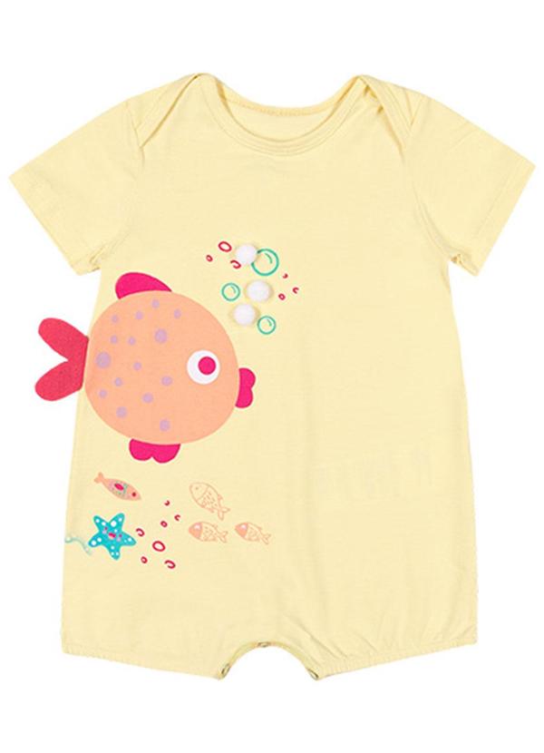 Alenice - Macaquinho Bolhas de Peixinho Menina Amarelo 2