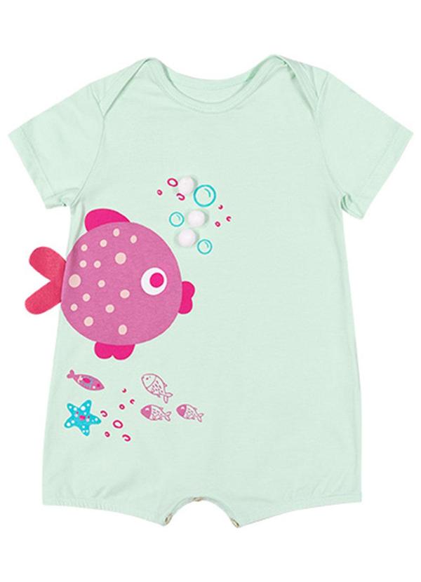 Alenice - Macaquinho Bolhas de Peixinho Menina Verde