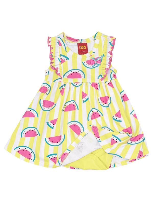 Kyly - Vestido Bebê Menina Melancia Amarelo 2