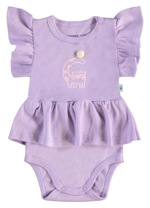 Malwee Kids - Vestido Body Girafa & Pompom Lavanda