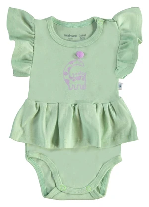 Malwee Kids - Vestido Body Girafa & Pompom Verde Menta - MALWEE KIDS