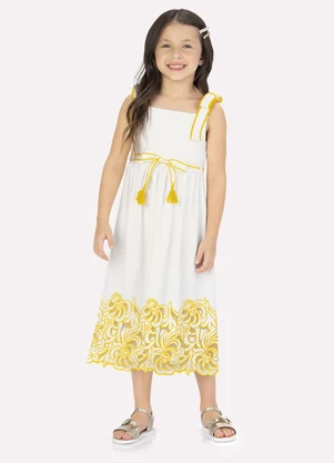 Milon - Vestido Infantil Menina em Cotton Off White - MILON