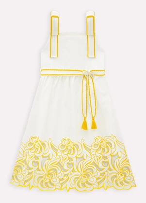 Milon - Vestido Infantil Menina em Cotton Off White - MILON