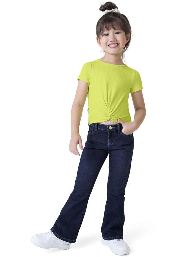 Malwee Kids - Calça Azul Escuro Flare Jeans Moletom Menina 2