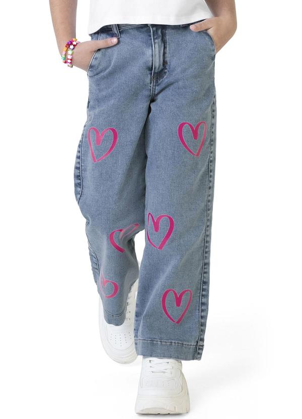 Malwee Kids Calça Azul Wide Leg Jeans