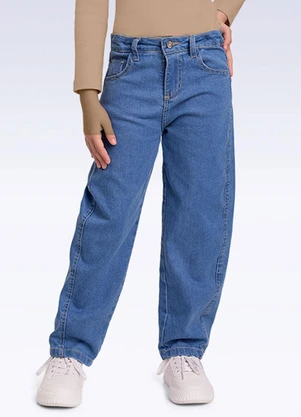 Fakini Kids - Calça Barrel Jeans Azul - FAKINI KIDS