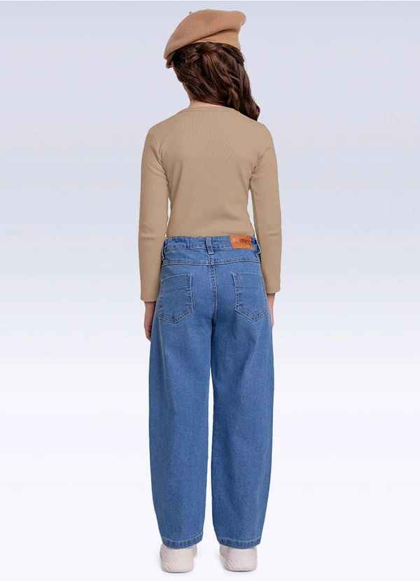 Fakini Kids - Calça Barrel Jeans Azul 2