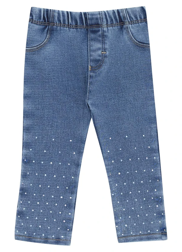 Pulla Bulla - Calça Bebe Menina Jeans Moletom Azul 3