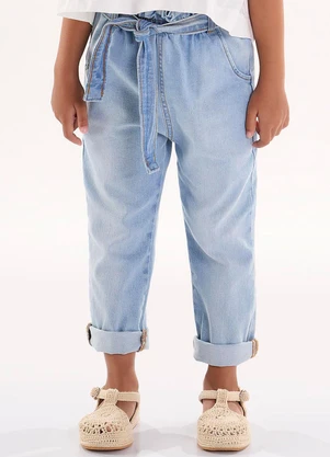 Up Baby - Calça Clochard em Jeans Infantil Azul - UP BABY