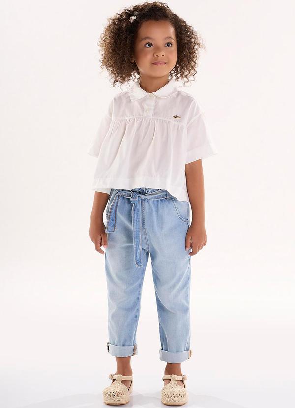 Up Baby - Calça Clochard em Jeans Infantil Azul 2