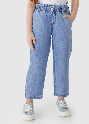 Carinhoso - Calça Clochard Jeans Cintura Alta Azul - CARINHOSO