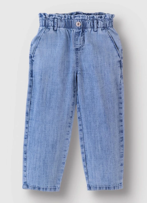 Carinhoso - Calça Clochard Jeans Cintura Alta Azul 3