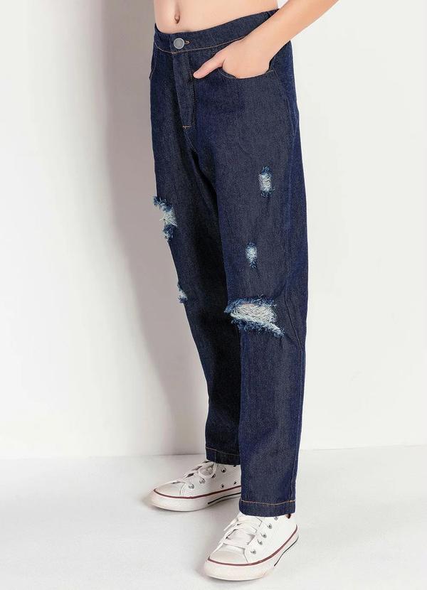 Outlet - Calça Infantil Jeans Destroyed com Elástico 3