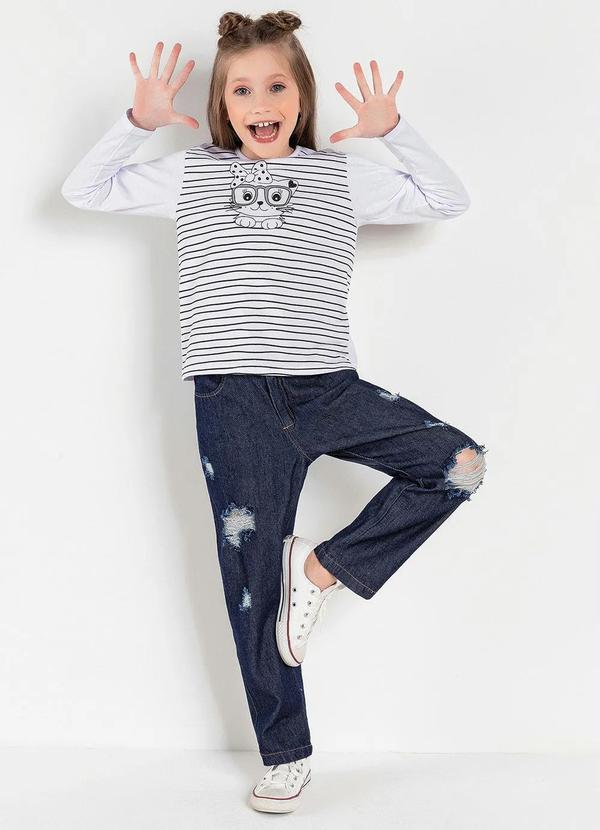 Outlet - Calça Infantil Jeans Destroyed com Elástico 4