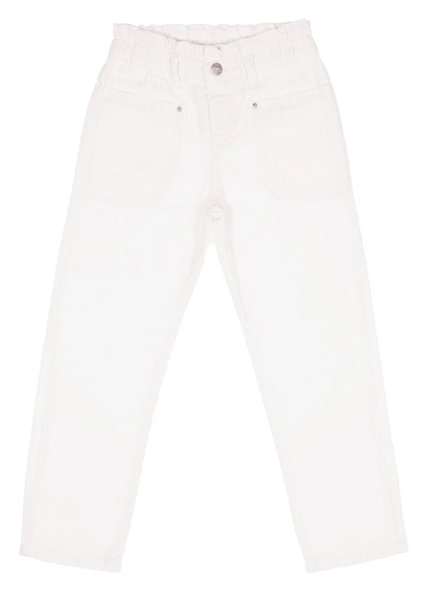 Milon - Calça Infantil Menina Jeans Branco