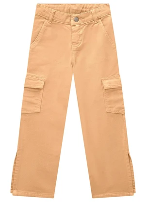 Milon - Calça Infantil Menina Jeans Laranja - MILON