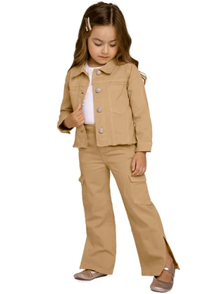 Milon - Calça Infantil Menina Jeans Marrom - MILON