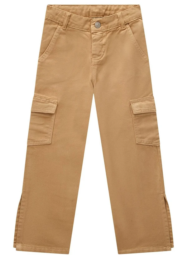 Milon - Calça Infantil Menina Jeans Marrom 3