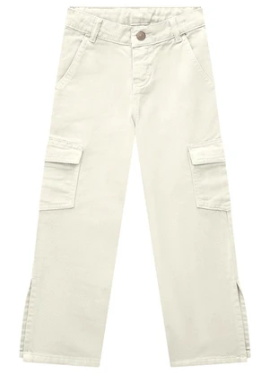 Milon - Calça Infantil Menina Jeans Off White - MILON
