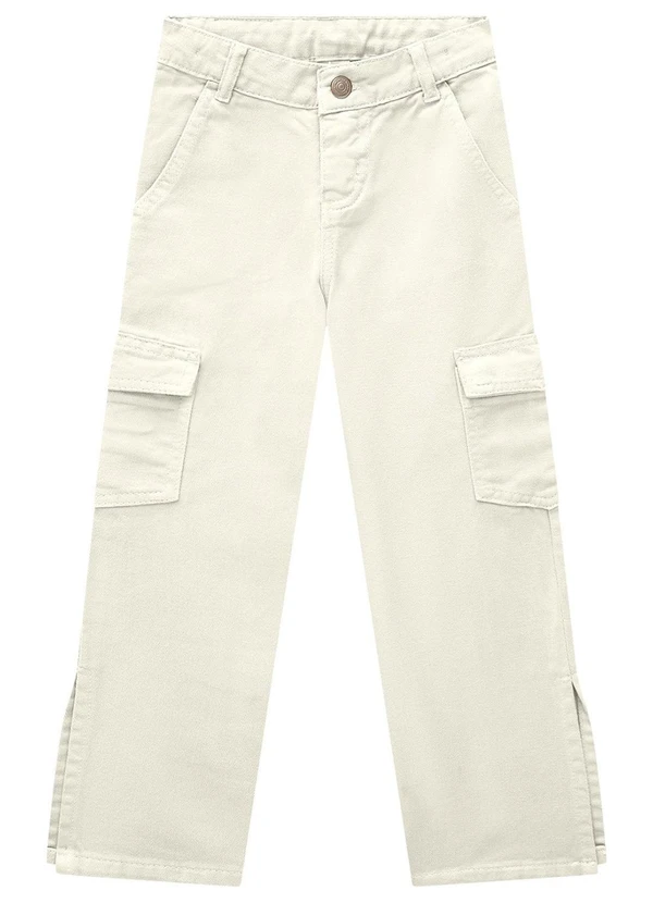 Milon - Calça Infantil Menina Jeans Off White