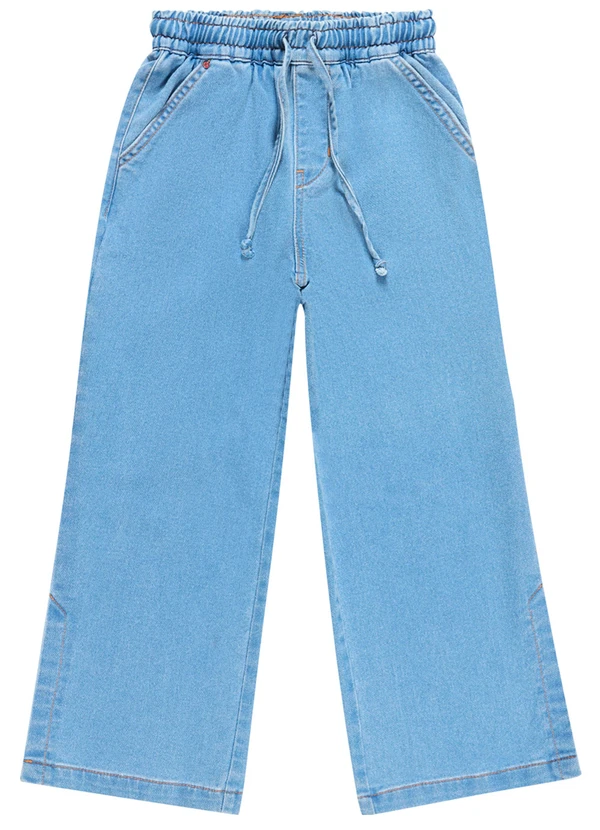 Marisol - Calça Infantil Menina Wide Leg Jeans Azul